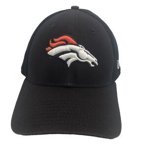 New Era 39Thirty Denver Broncos Medium Large Flex Fitted Hat Cap Black